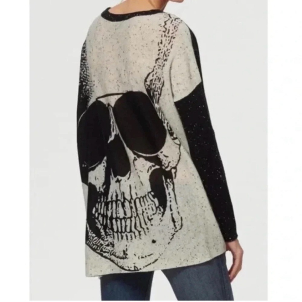 Skull Cashmere Black and White Knit sweater Sz L